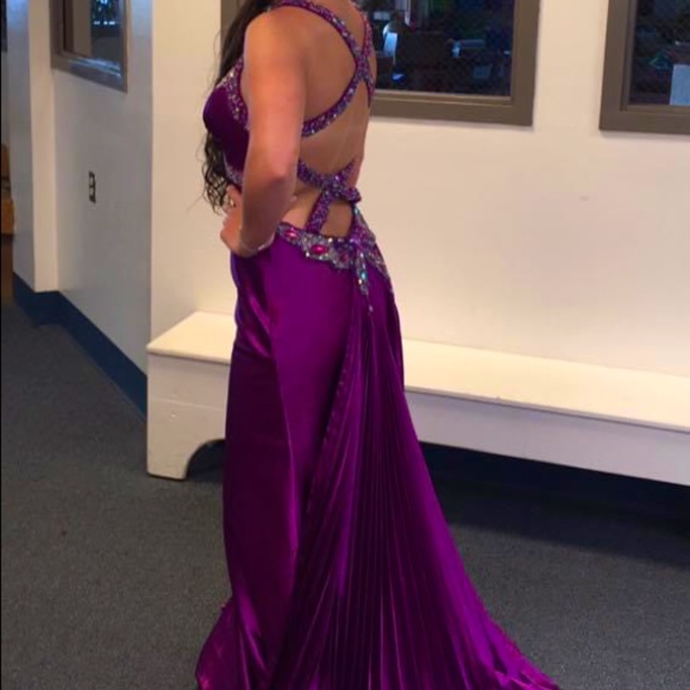 Joaz Couture purple butterfly prom/pageant dress
